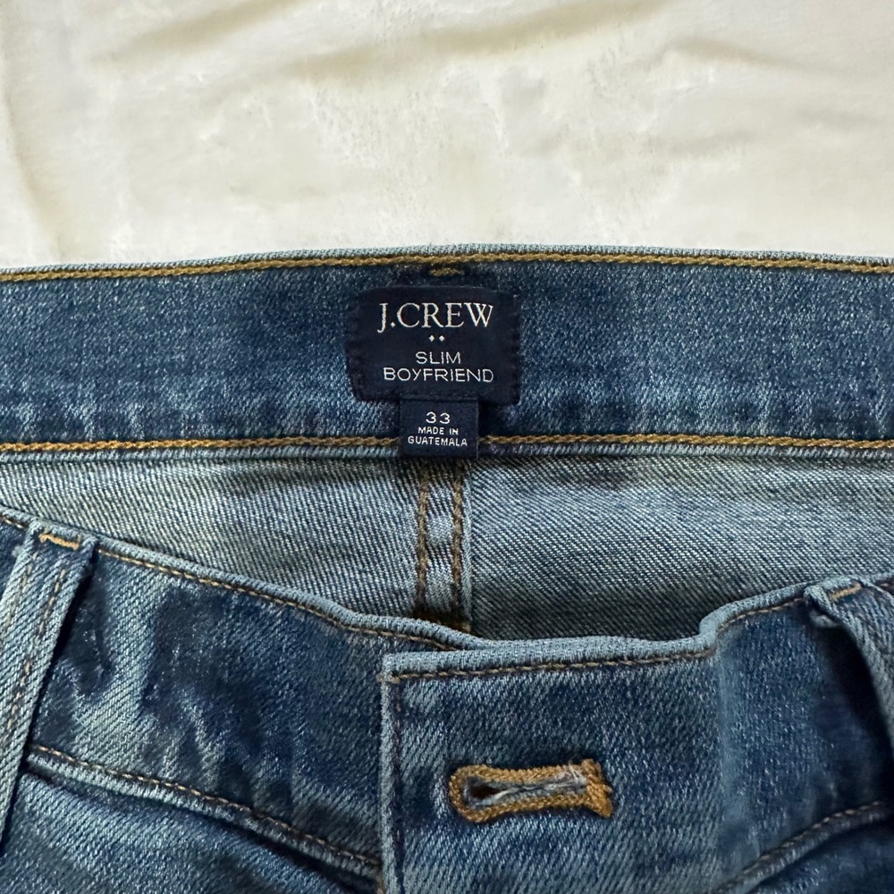 J Crew Slim boyfriend blue denim jeans women's size 33 - Picture 7 of 10